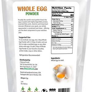 Powdered Eggs Whole Egg Powder White Yolk Dehydrated In USA 1 Lb